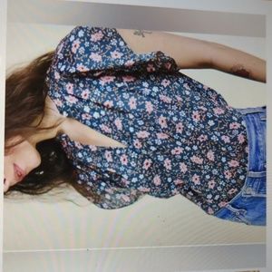 Trovata birds paradise Brett Bohemian Blouse Large